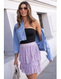 Delicate mini skirt with ruffles, purple 9012 - Online store - Boutique